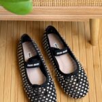 Miu Miu Crystal leather ballet flats