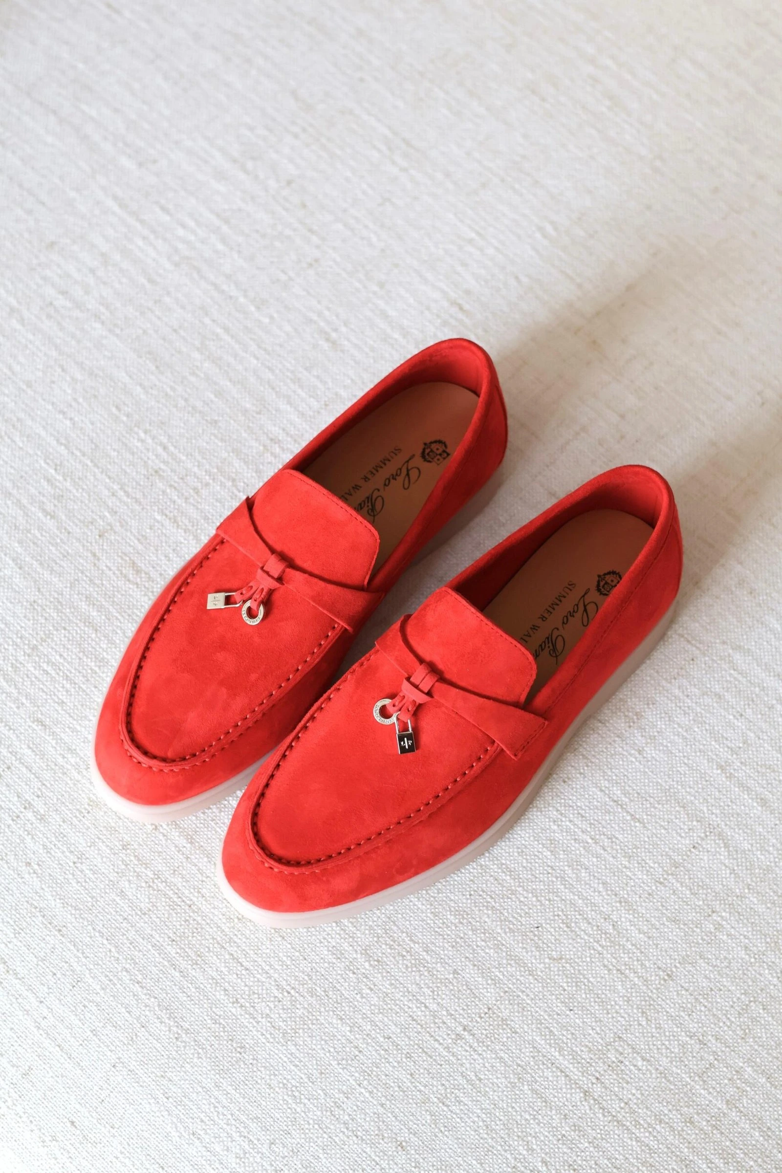 Luxury Suede Loafers with Minimal Summer Elegance Style - Side View