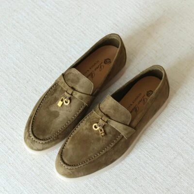 Luxury Suede Loafers with Minimal Summer Elegance Style - View 11