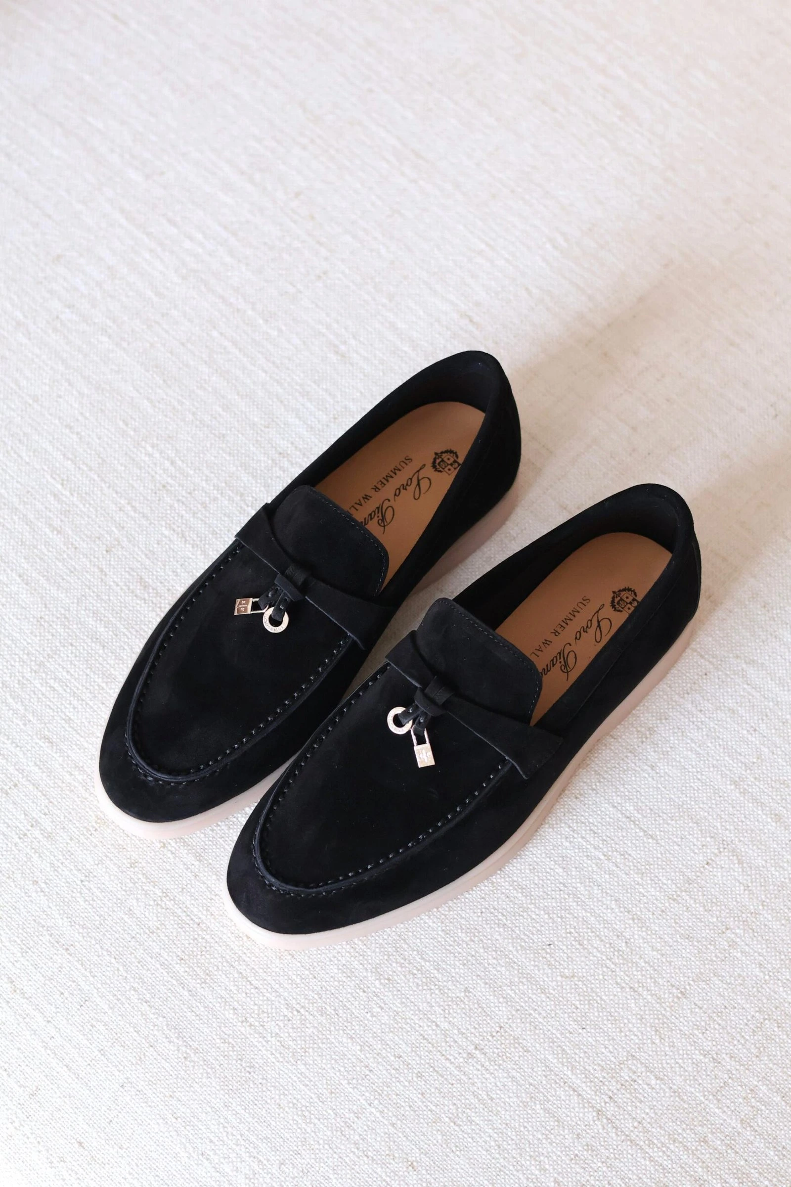 Luxury Suede Loafers with Minimal Summer Elegance Style - Front View