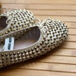 Miu Miu Crystal leather ballet flats