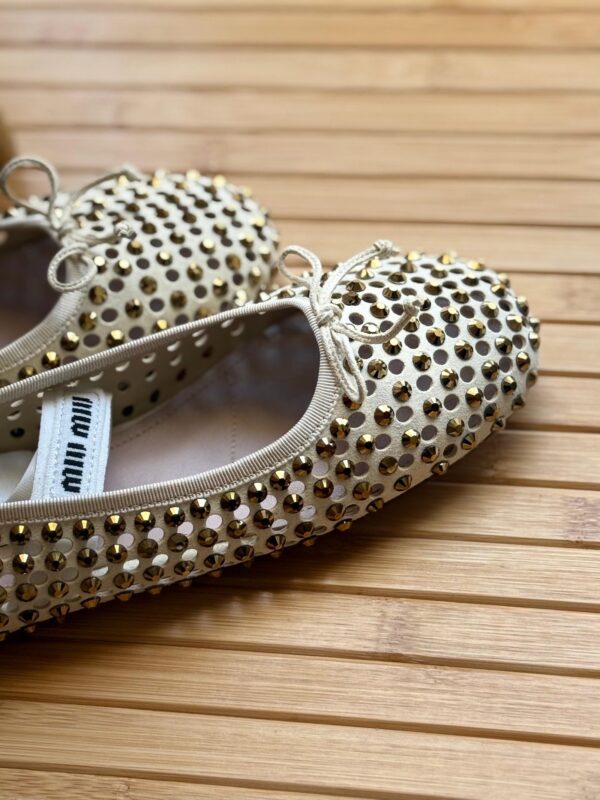 Miu Miu Crystal leather ballet flats
