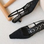 Gucci GG crystal slingback pump