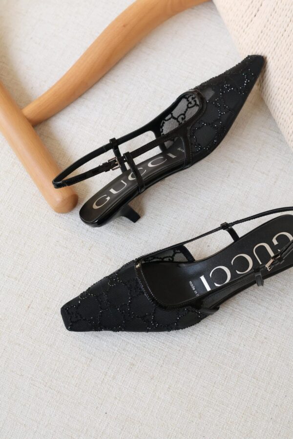 Gucci GG crystal slingback pump