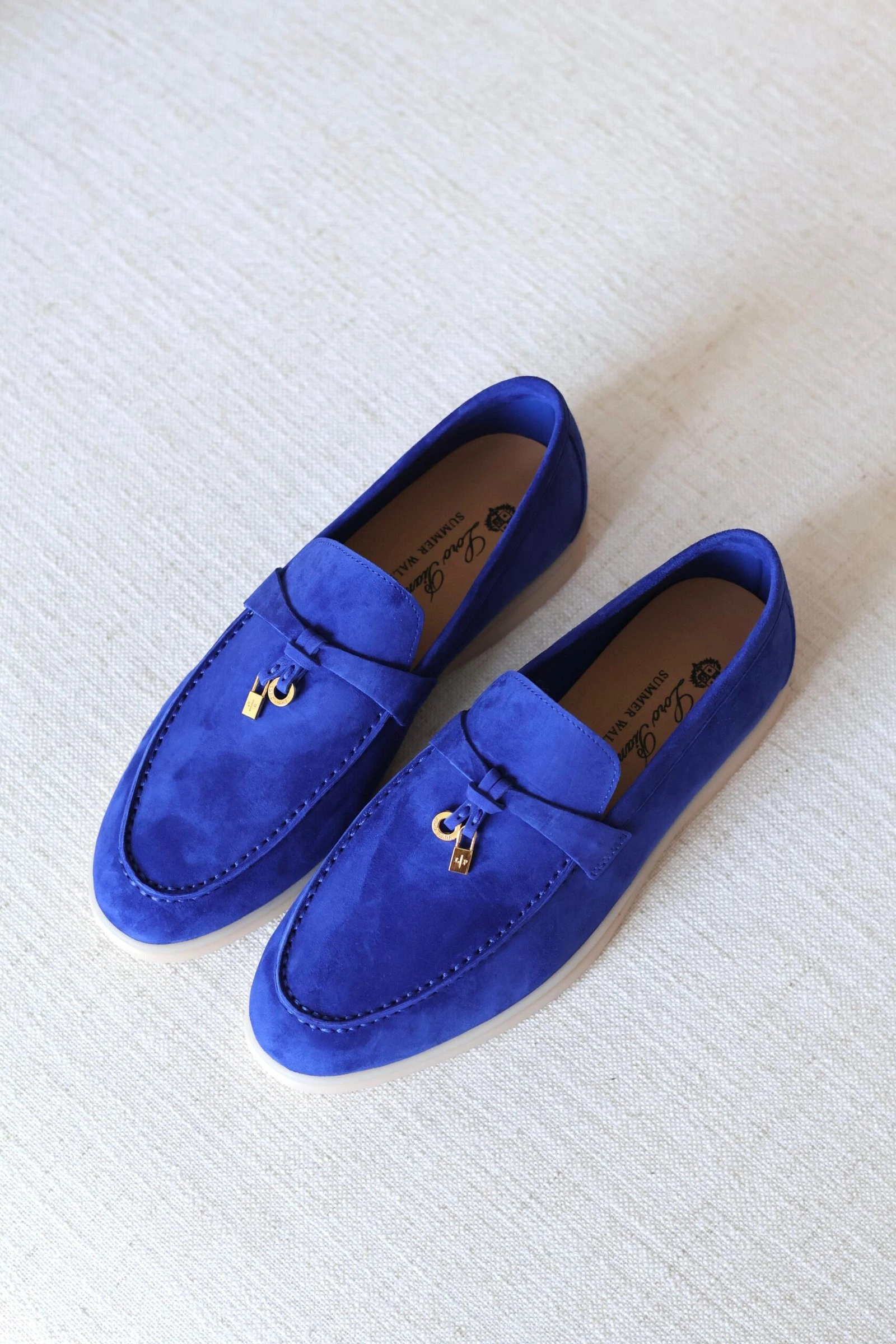 Luxury Suede Loafers with Minimal Summer Elegance Style - Back View
