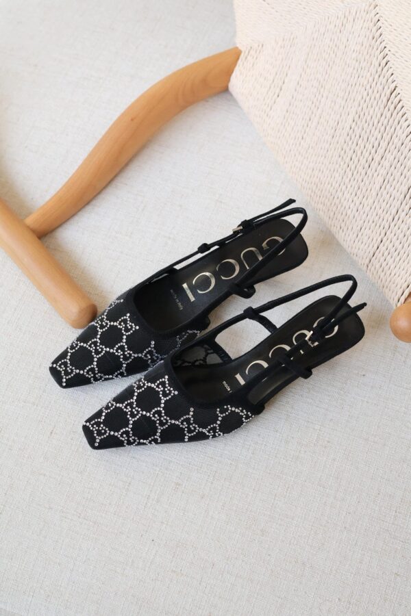 Gucci GG crystal slingback pump