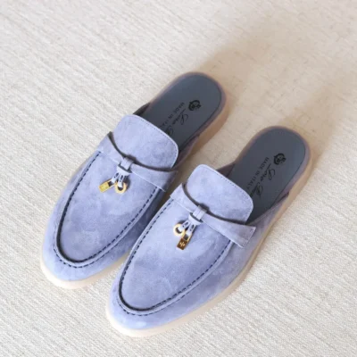 Babouche Charm Walk Loafer – Women's Slip-On Flat with Decorative Charm Detail - Top View