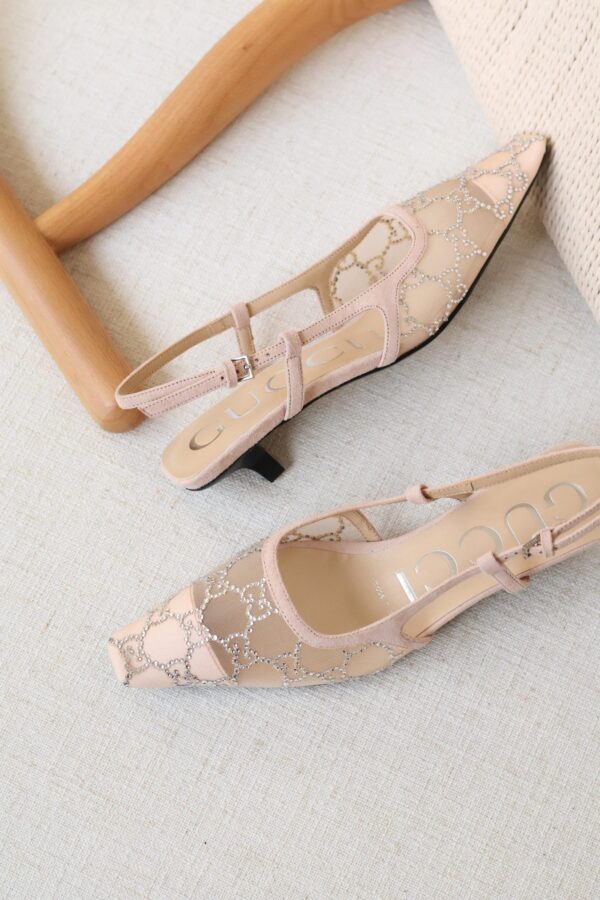 Gucci GG crystal slingback pump