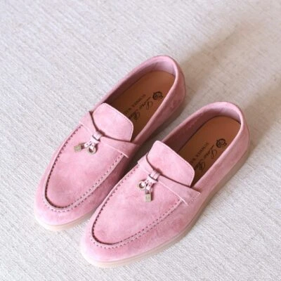 Luxury Suede Loafers with Minimal Summer Elegance Style - View 10