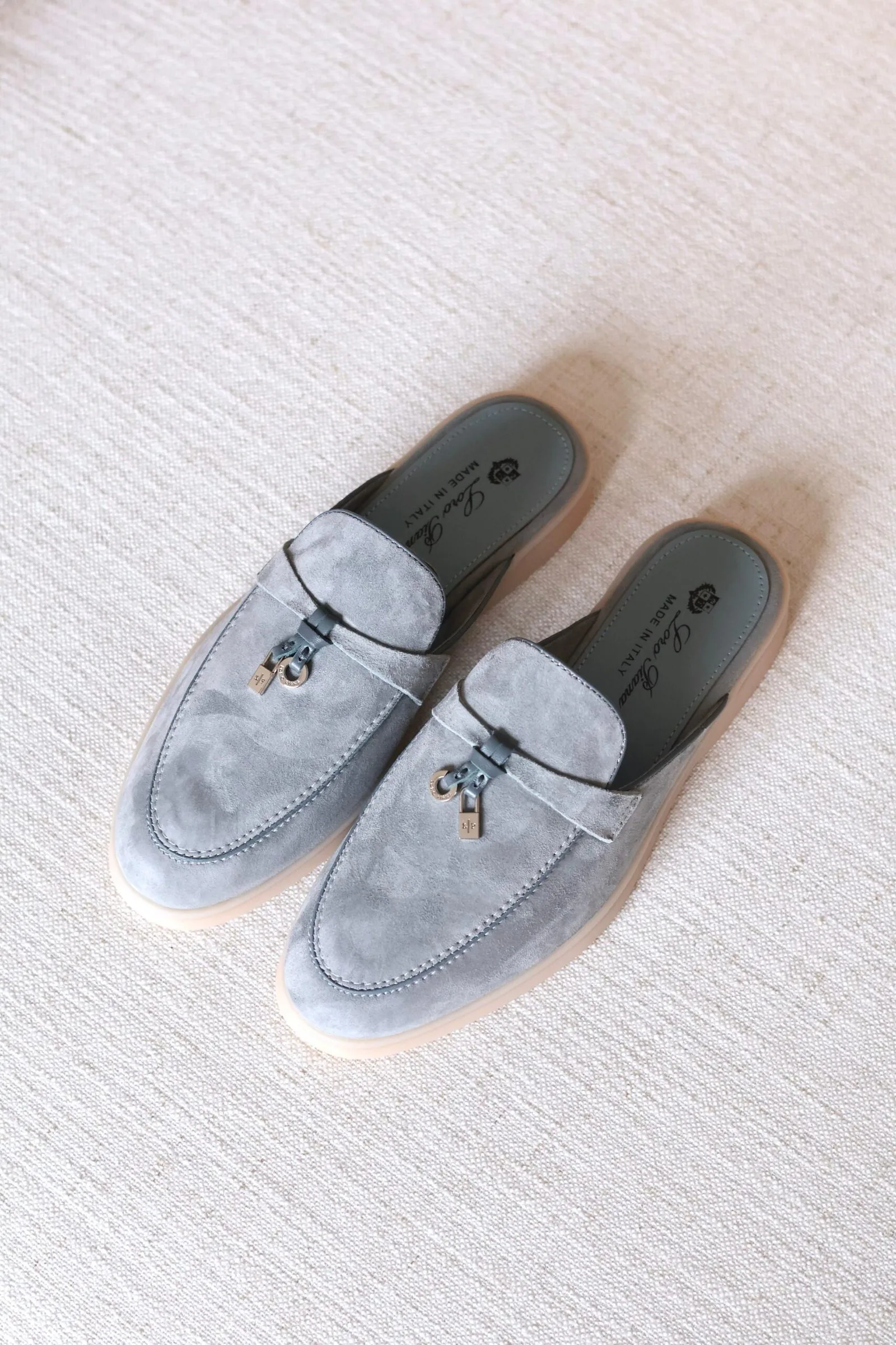 Babouche Charm Walk Loafer – Women's Slip-On Flat with Decorative Charm Detail - Detail Close-up