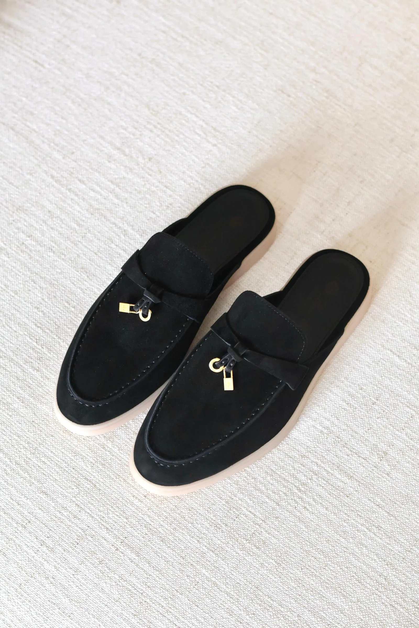Babouche Charm Walk Loafer – Women's Slip-On Flat with Decorative Charm Detail - Back View