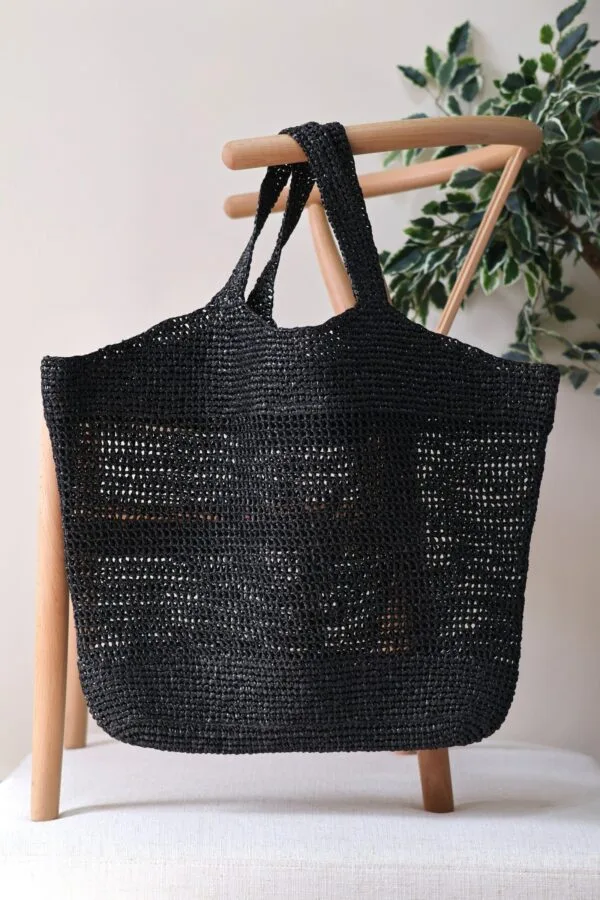YSL Icare Maxi Cassandre crochet raffia tote bag