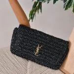 YSL Icare Maxi Cassandre crochet raffia tote bag
