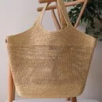 YSL Icare Maxi Cassandre crochet raffia tote bag