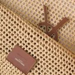 YSL Icare Maxi Cassandre crochet raffia tote bag