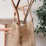 YSL Oxalis Raffia Shoulder Bag