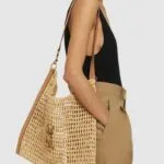 YSL Oxalis Raffia Shoulder Bag