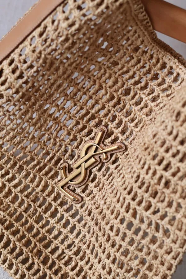 YSL Oxalis Raffia Shoulder Bag