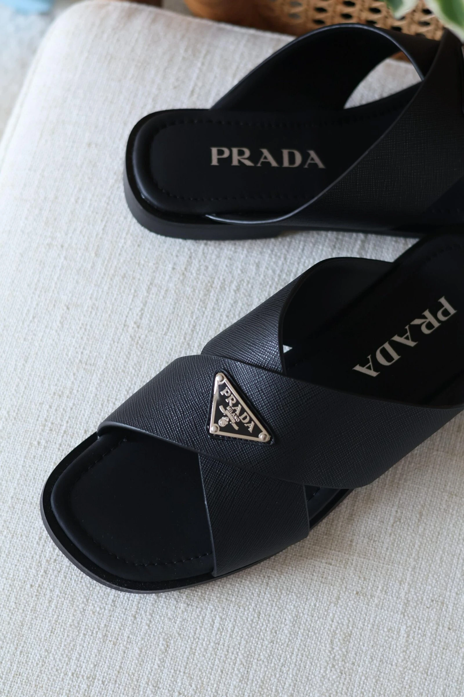 Prada Saffiano slides