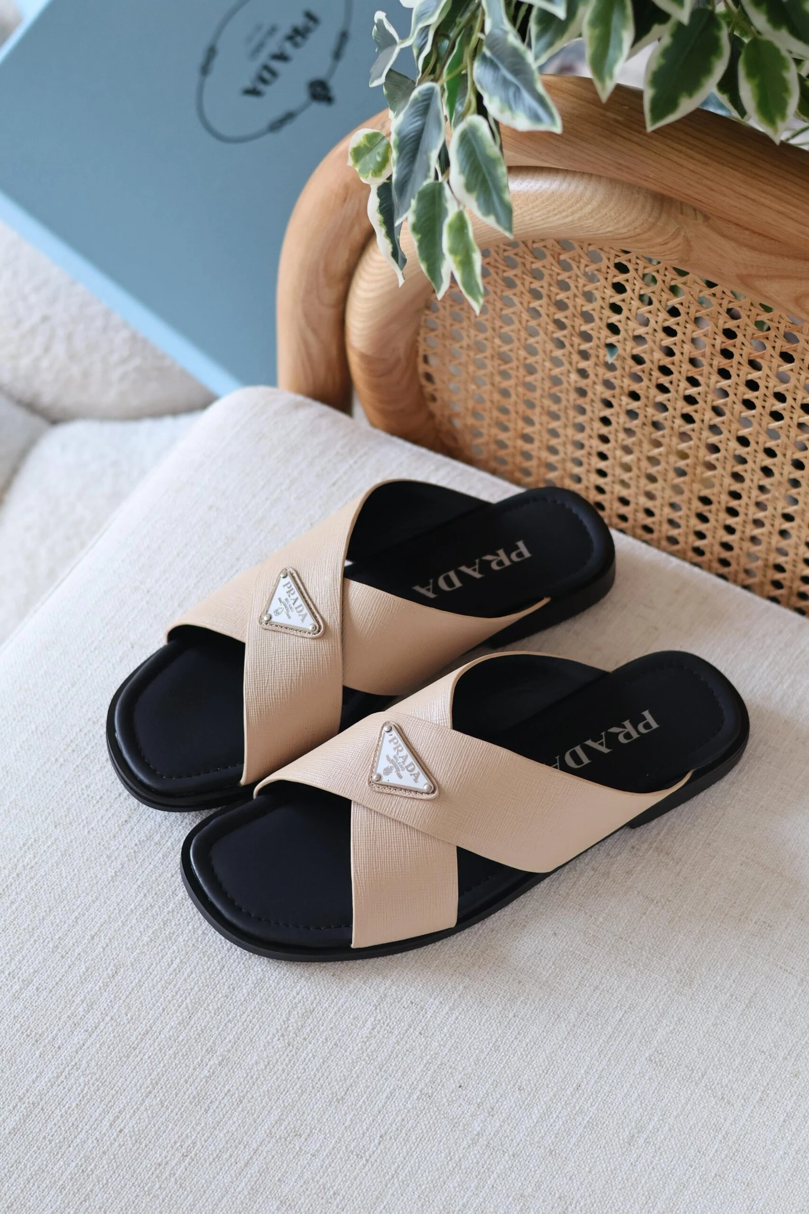 Prada Saffiano slides