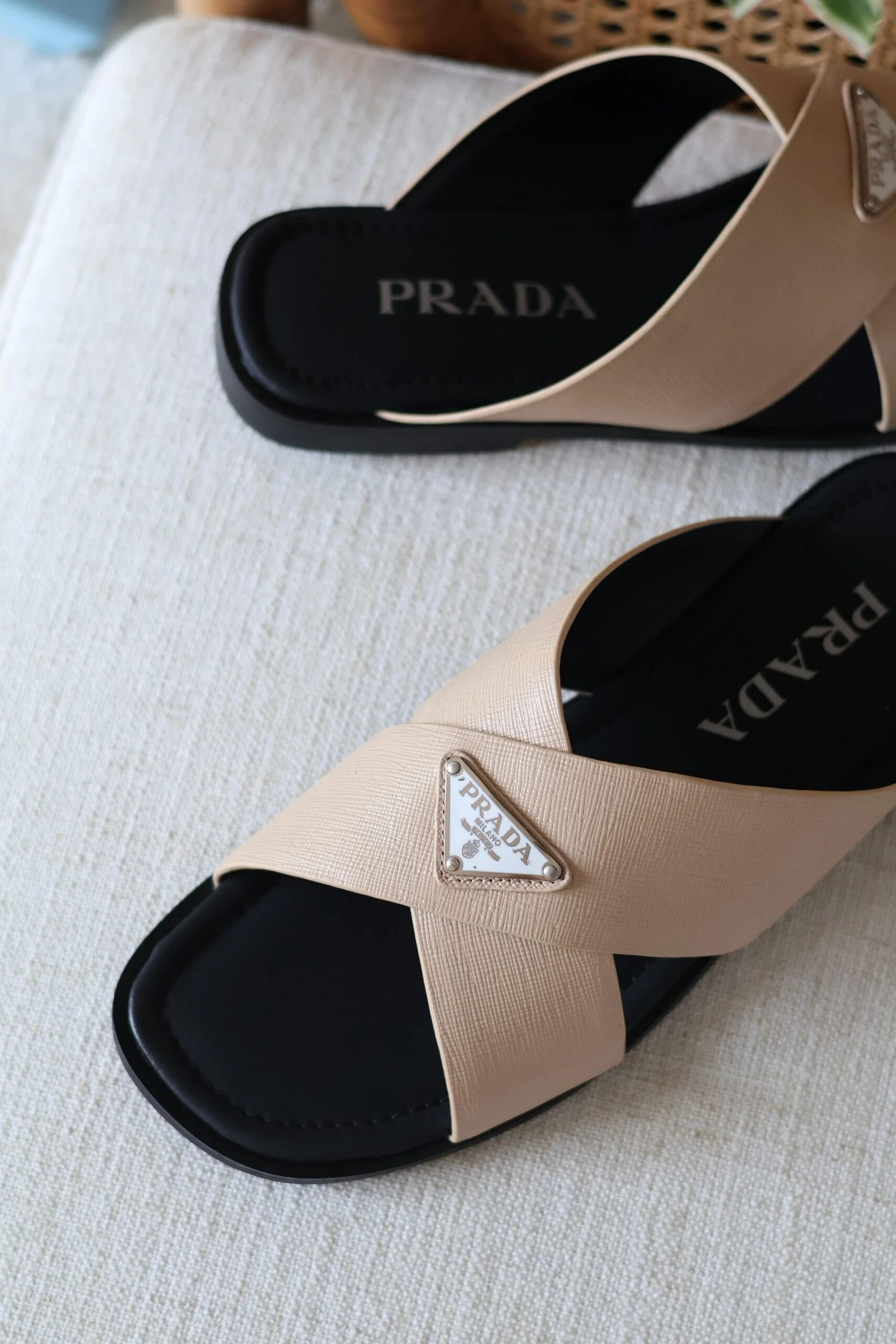 Prada Saffiano slides