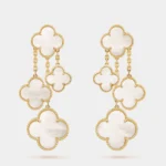 VAN CLEEF & ARPELS Magic Alhambra earrings 4 motifs Yellow Gold Mother Of Pearl in stock
