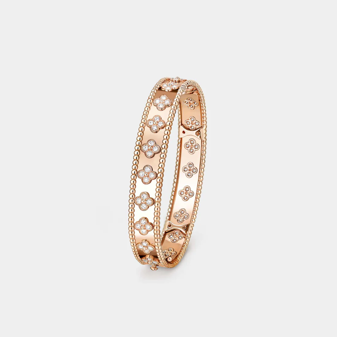 VAN CLEEF & ARPELS Perlée Clovers Bracelet Medium Model Rose Gold Diamond - Elite Wave