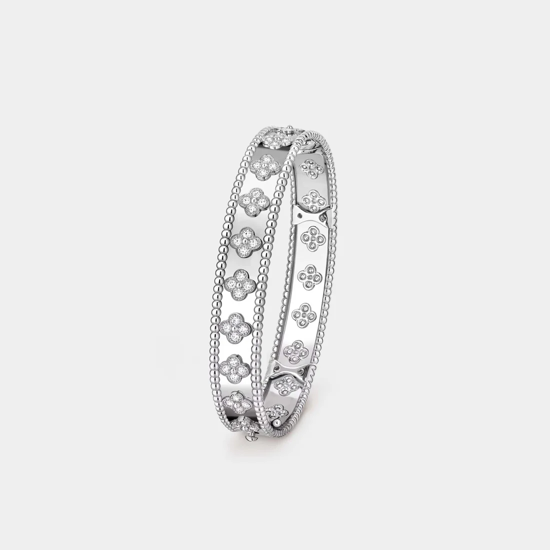 VAN CLEEF & ARPELS Perlée Clovers Bracelet Medium Model White Gold Diamond - Elite Wave