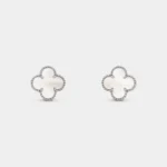 VAN CLEEF & ARPELS Vintage Alhambra Earrings White Gold With Pearl