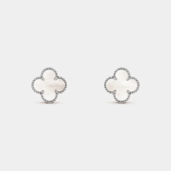VAN CLEEF & ARPELS Vintage Alhambra Earrings White Gold With Pearl