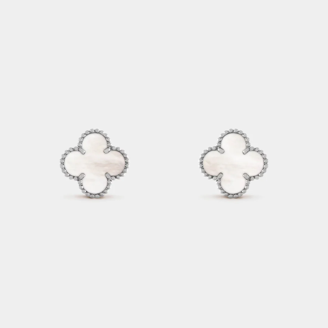 VAN CLEEF & ARPELS Vintage Alhambra Earrings White Gold With Pearl