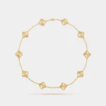 VAN CLEEF & ARPELS Vintage Alhambra Necklace 10 Motifs Yellow Gold