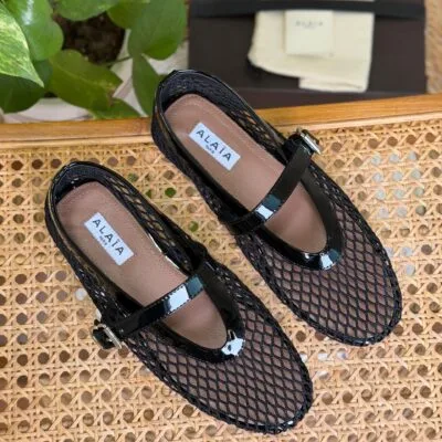 Alaïa Fishnet Ballet Flats