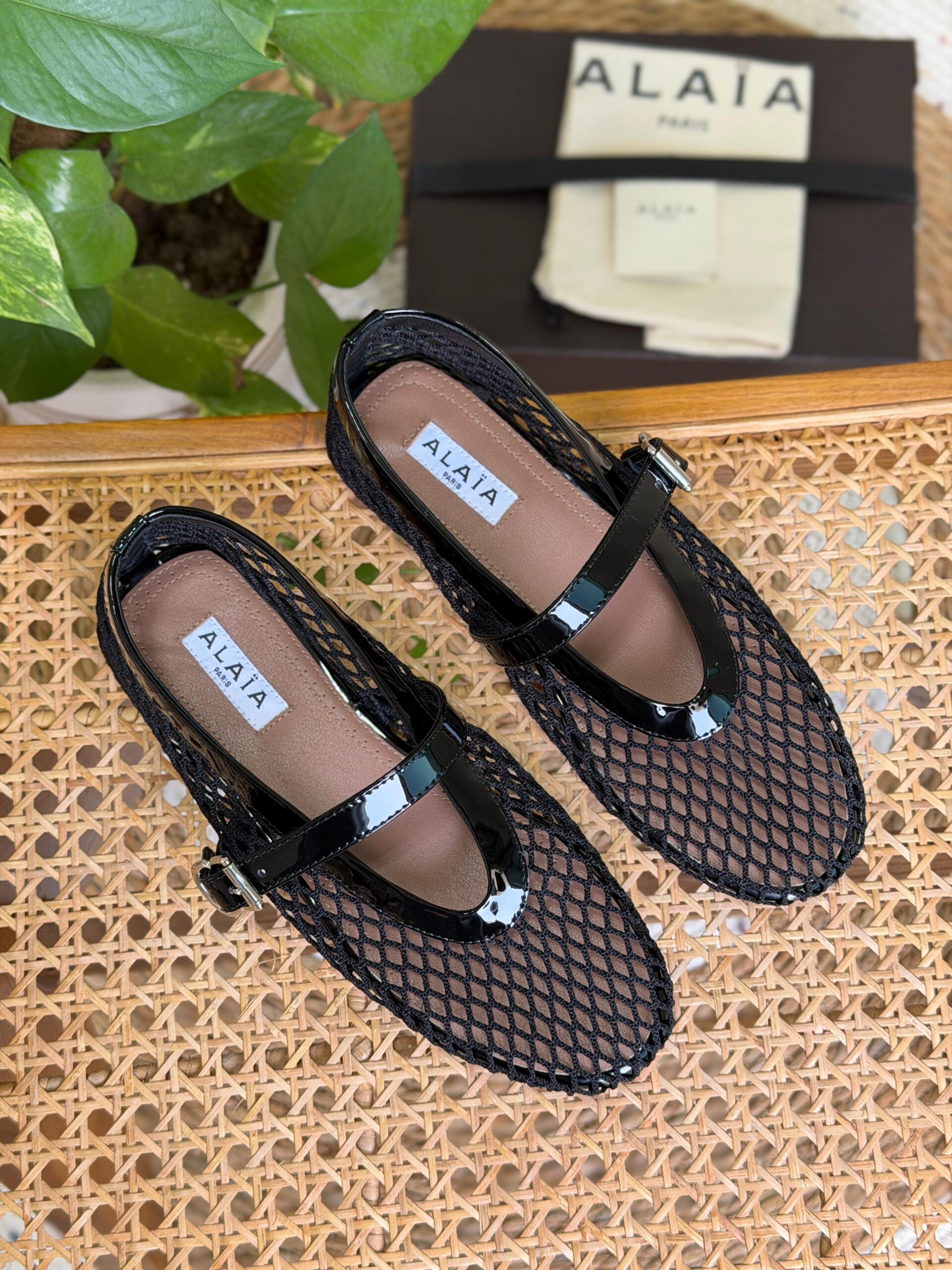 Alaïa Fishnet Ballet Flats