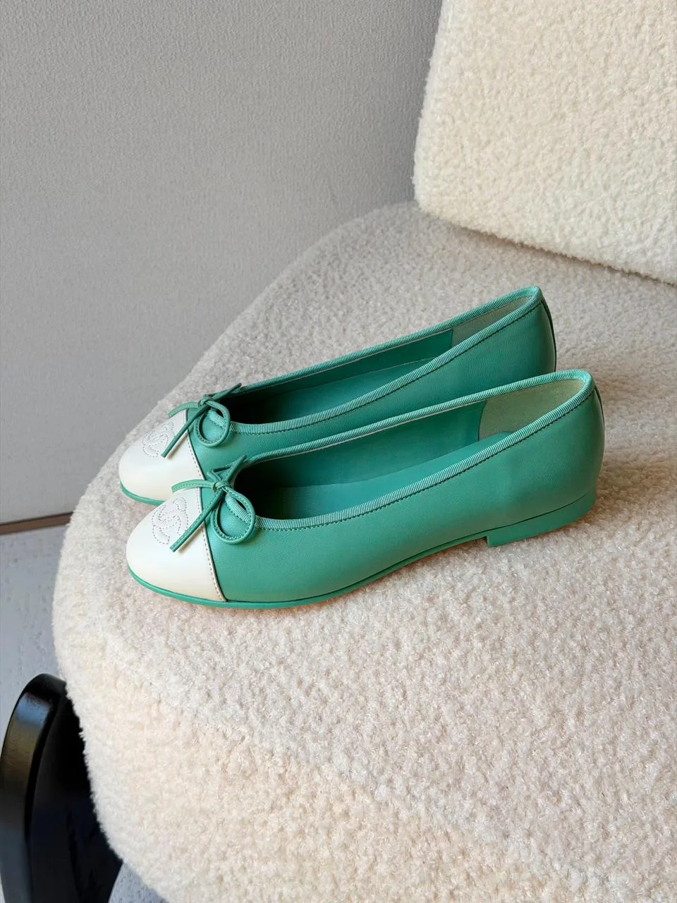 Classic Quilted Ballerina Flats | Elegant Comfortable Shoes - Detail Close-up