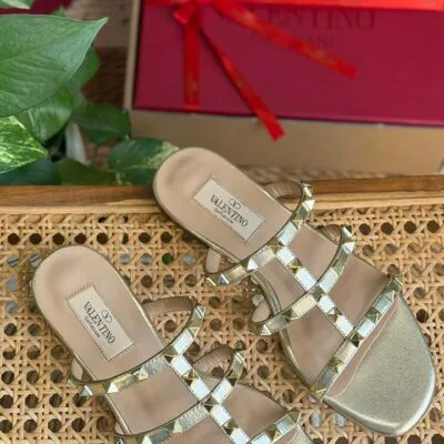 Studded Strap Flat Sandal - Front View