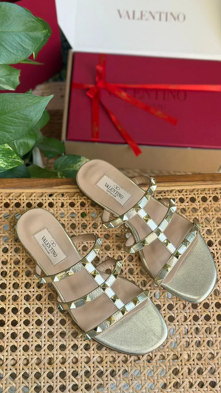Studded Strap Flat Sandal - Front View