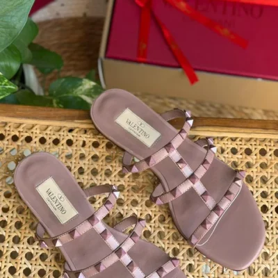 Studded Strap Flat Sandal - Detail Close-up
