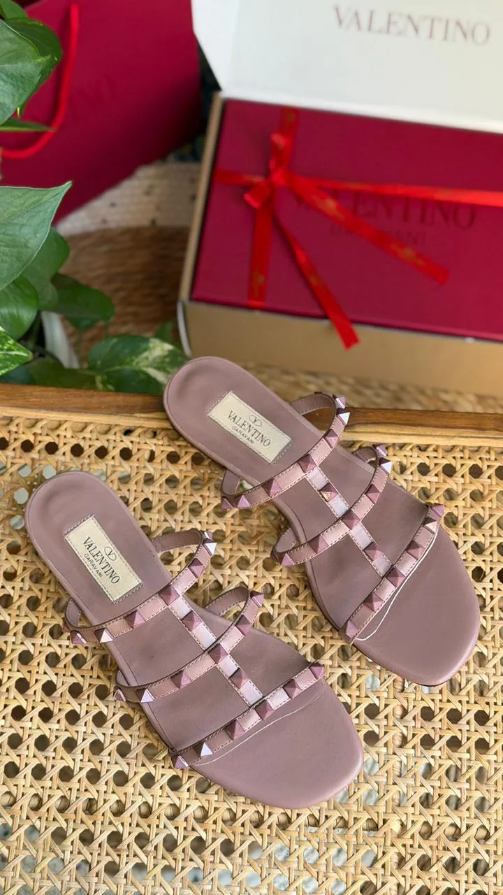 Studded Strap Flat Sandal - Detail Close-up