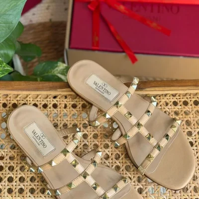 Studded Strap Flat Sandal - Back View