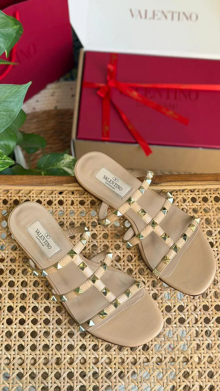 Studded Strap Flat Sandal - Back View