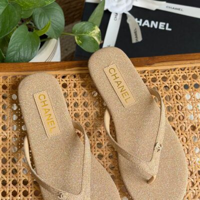 Quilted Chain-Strap Sandal - Side View