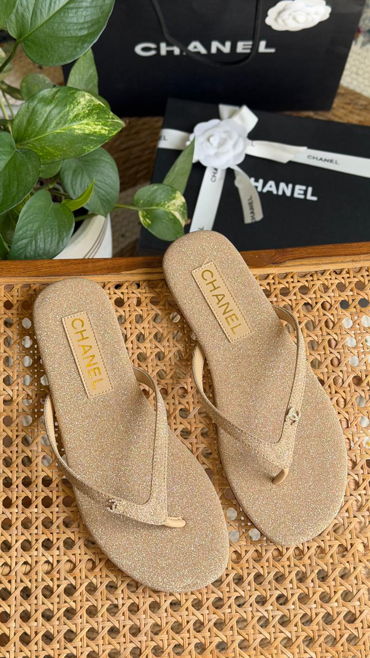 Quilted Chain-Strap Sandal - Side View
