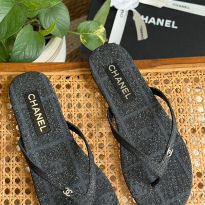 Quilted Chain-Strap Sandal - Front View