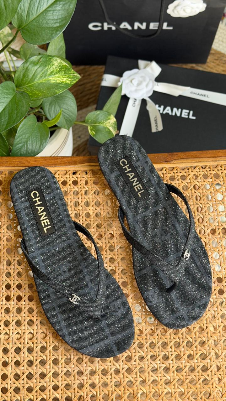 Quilted Chain-Strap Sandal - Front View