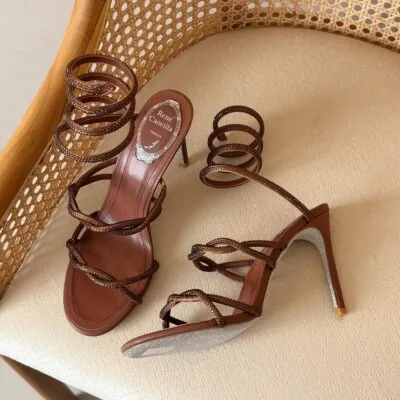 Crystal Chandelier Strap Sandal 10cm - Front View