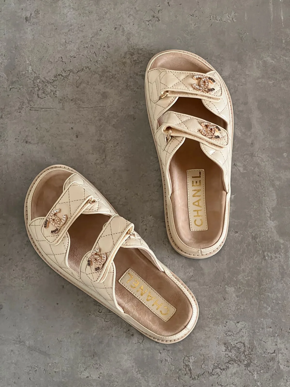 Quilted Leather Open-Toe Sandals
