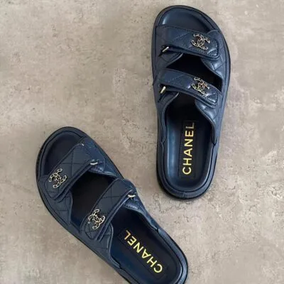 Quilted Leather Open-Toe Sandals - View 9