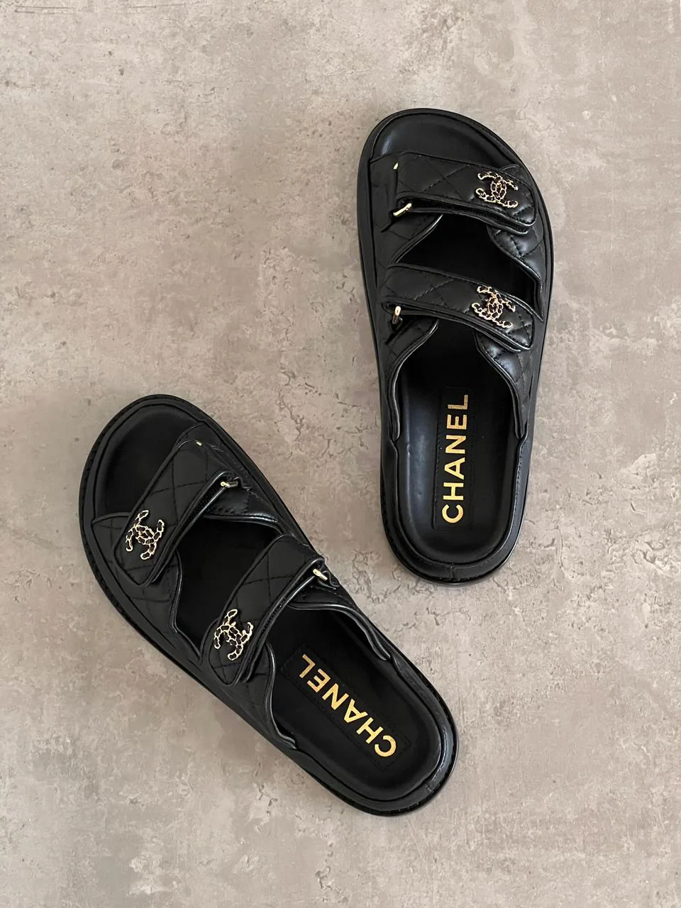 Quilted Leather Open-Toe Sandals
