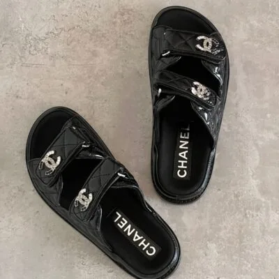 Quilted Leather Open-Toe Sandals